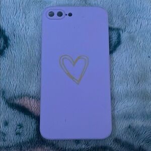 Gold and Purple Silicone Phone Case with Heart Design